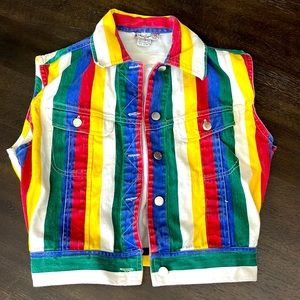 Vintage Striped Denim vest